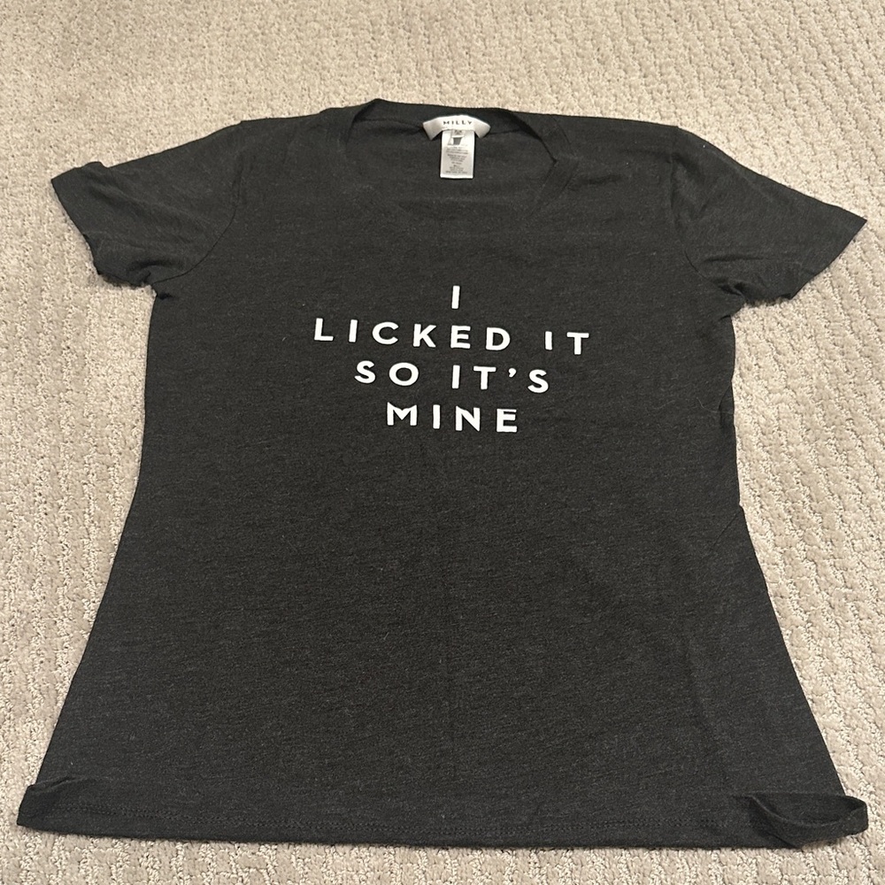MILLY Graphic Tee Charcoal Gray Small